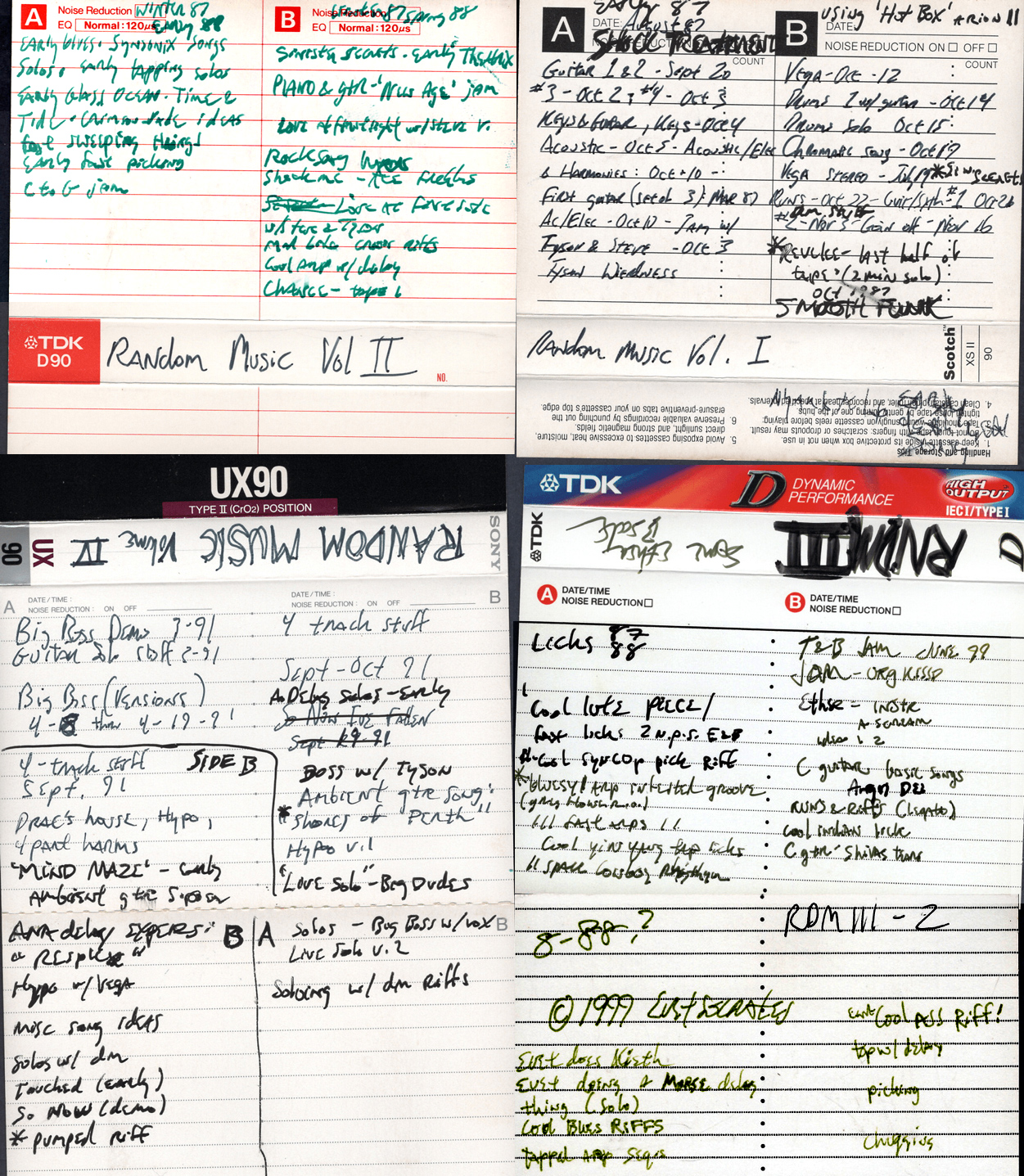 Scanned cassette archive image: 1990 Random Musics01